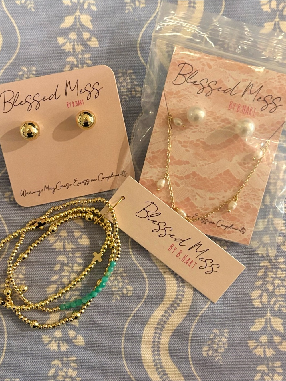 Blessed Mess Gold Filled, Pearl, & Turquoise Jewelry Lot
